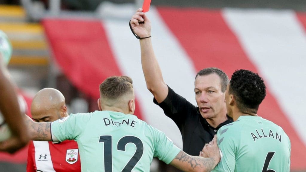 Lucas Digne Everton Red Card