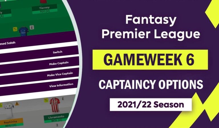 FPL 2021/22: Gameweek 6 – Captaincy Options