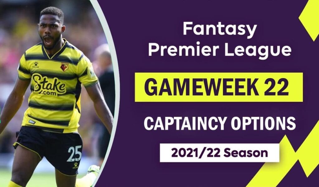 FPL Fantasy Premier League GW22 Captain Picks